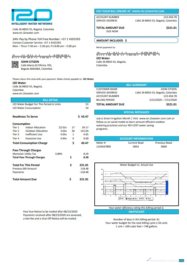 download download Colombia i2O Water utility bill